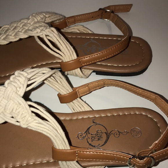 Womens sole mates braided raffia sandals size small  6/7 NEW - Picture 3 of 13